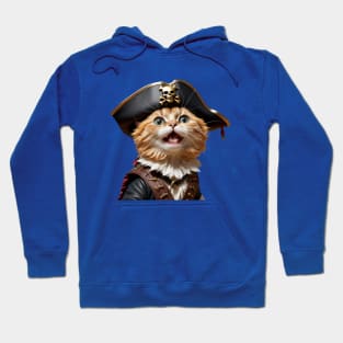 Funny cute vintage steampunk captain pirate cat Hoodie
